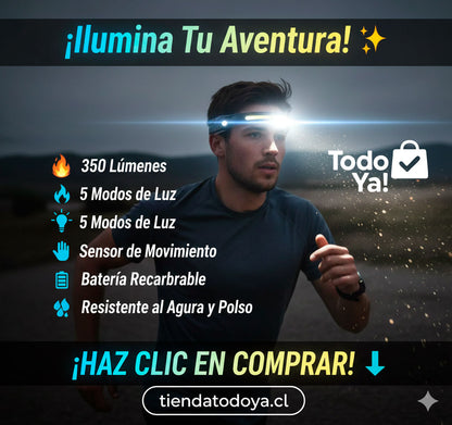 Linterna LED Cintillo® Recargable 🔦 350 Lúmenes